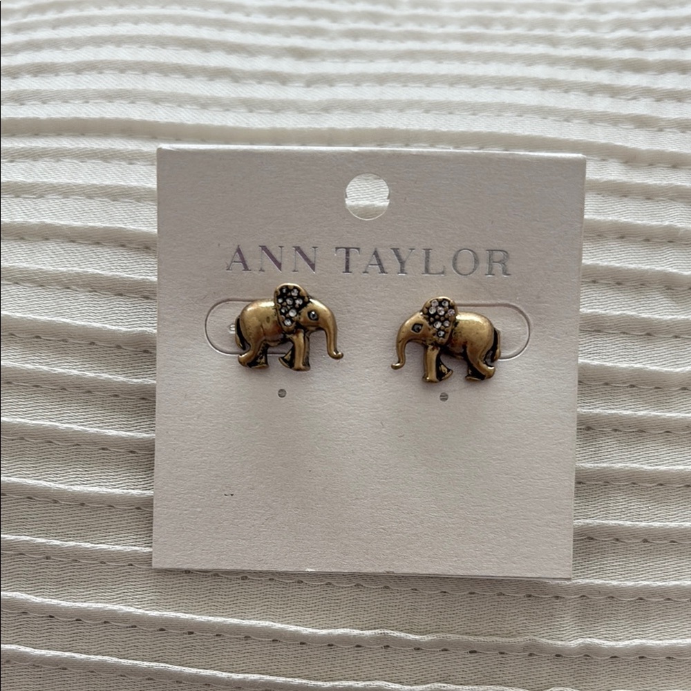 Ann Taylor Gold Elephant Earrings